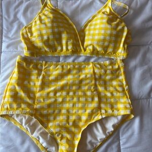 Kona Sol Yellow Checkered Bikini